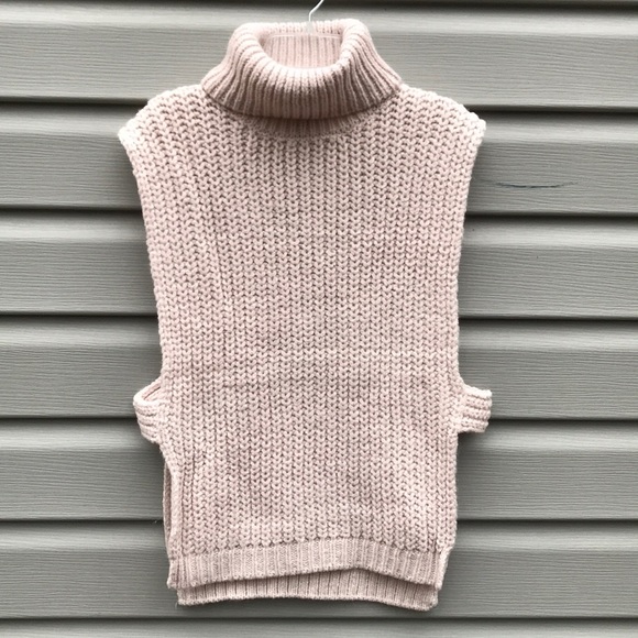 Forever 21 Sweaters - Cream Sleeveless Turtleneck Knit Sweater